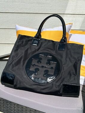 Tory Burch Ella Patent Repaired Tote